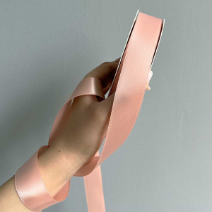 Лента атлас Ding Xin 2.5 см * 90 м - #0203 Персиковый. Photo 2